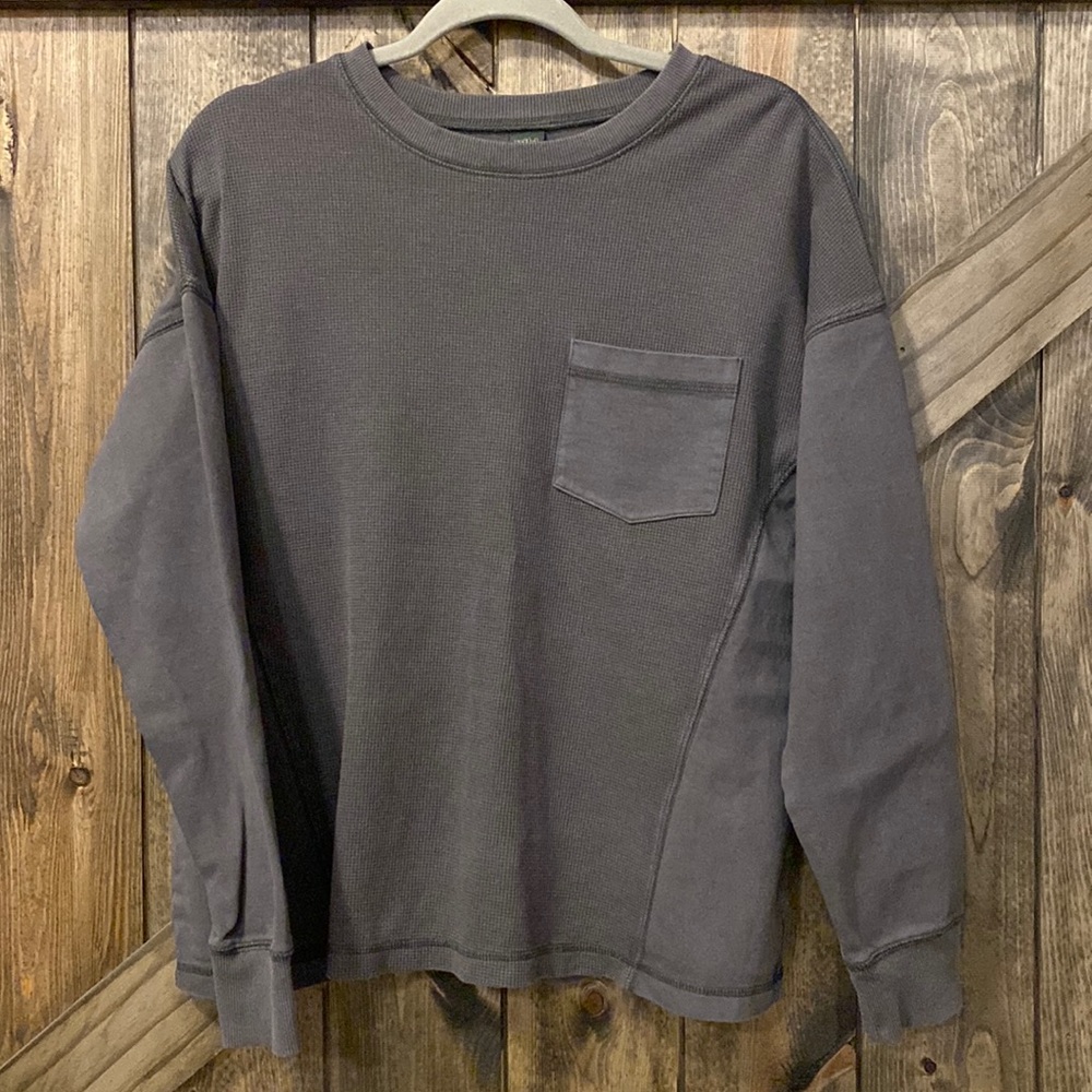Wild Fable Grey Waffle Knit Long‎ Sleeve Top Medium